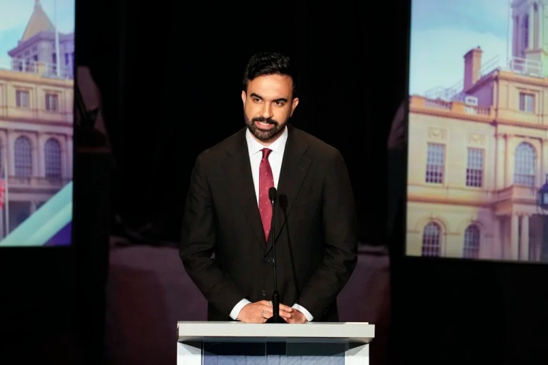 Democratic mayoral candidate Zohran Mamdani arrives at the NBC studios to participate in a Democratic mayoral primary debate, Wednesday, June 4, 2025, in New York. (AP Photo/Yuki Iwamura, Pool)