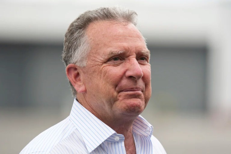 White House special envoy Steve Witkoff waits for the arrival of President Donald Trump at Teterboro Airport in Teterboro, New Jersey, en route to attend the Club World Cup final soccer match, Sunday, July 13, 2025.