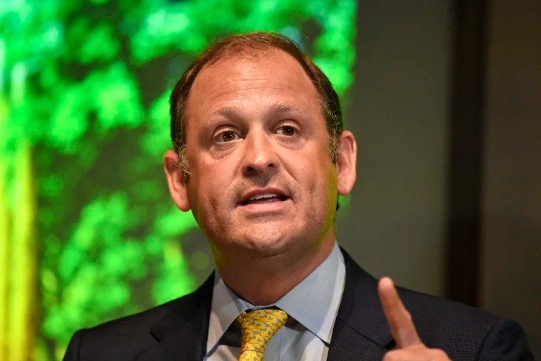 Rep. Andy Barr (R-KY) speaks in Louisville in June 2024.