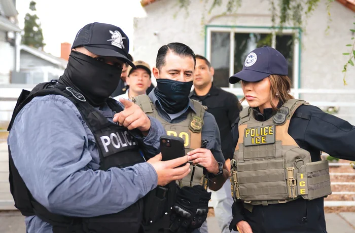 Homeland Security Secretary Kristi Noem joins federal agents during an ICE raid.