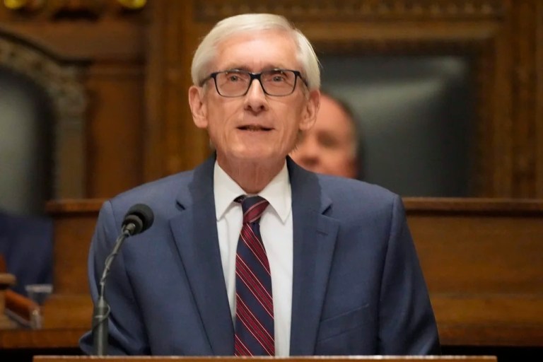 Wisconsin Gov. Tony Evers gives the annual State of the State address Wednesday, Jan. 22, 2025, at the state Capitol in Madison, Wisconsin.