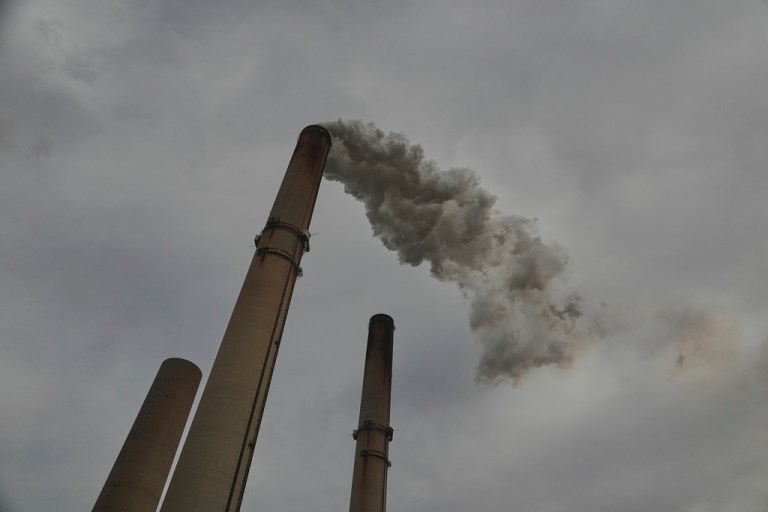 The Gen. James Gavin Power Plant, a coal-fired power plant, operates on Monday, April 14, 2025, in Cheshire, Ohio.