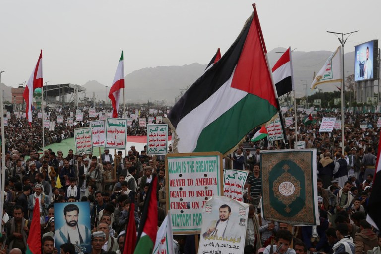 Houthi supporters.