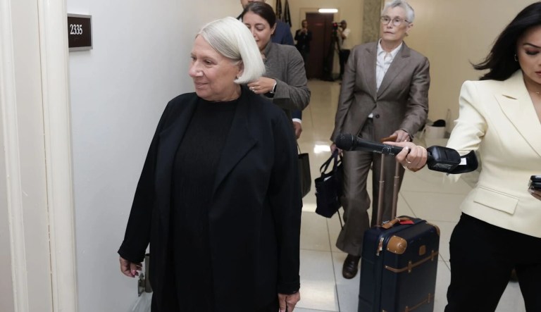 Anita Dunn arrives to testify in the investigation into former President Joe Biden's fitness.