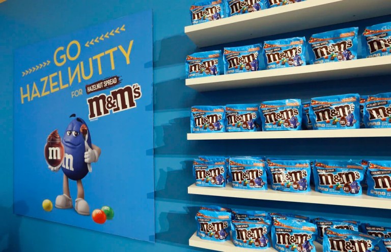 M&M'S offers fans a first taste of its newest flavor, Hazelnut Spread, at New York City's Grand Central Terminal on Saturday, March 30, 2019.