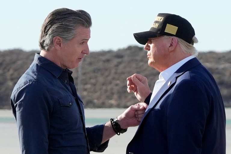 President Donald Trump and California Gov. Gavin Newsom.
