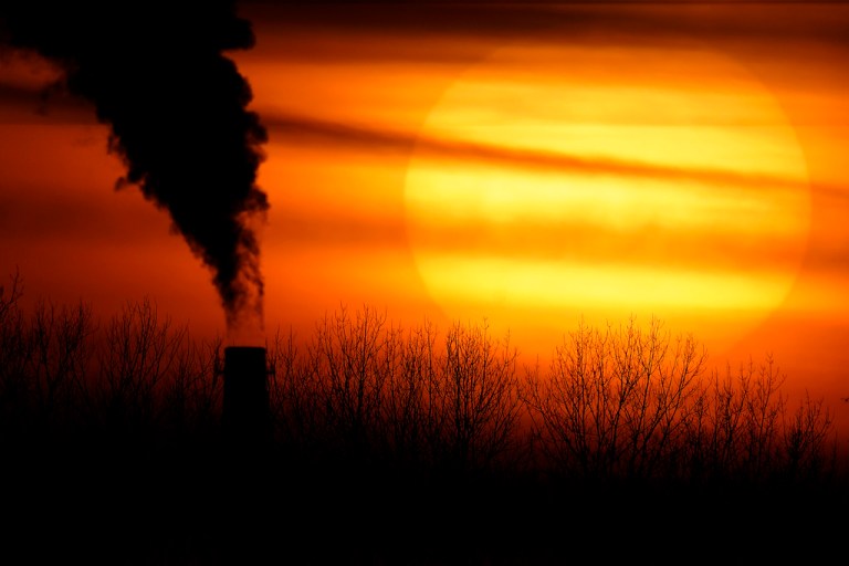 Emissions from a coal-fired power plant.