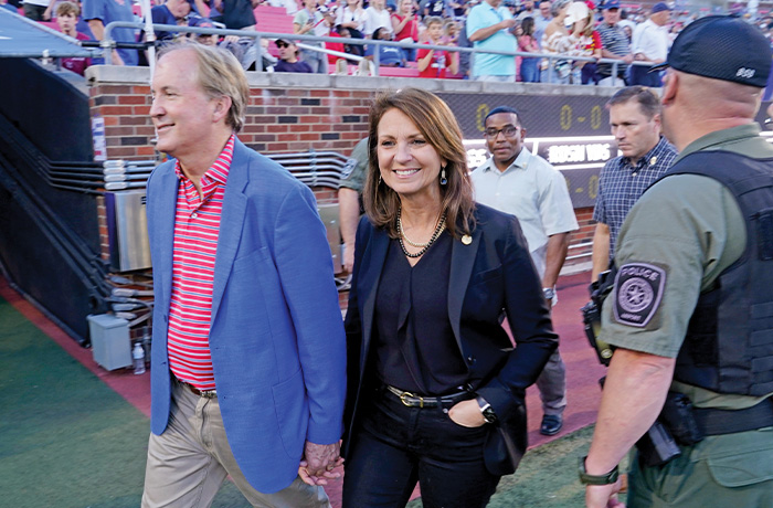 Republican Texas Attorney General Ken Paxton, left, with his then-wife, Republican Texas state Sen. Angela Paxton.