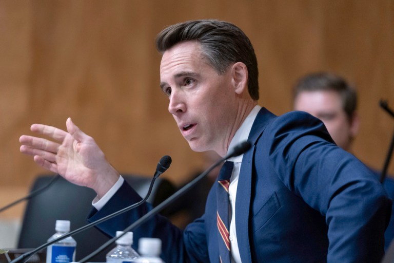 Sen. Josh Hawley (R-MO) asks questions during a Senate hearing on Dec. 5, 2024.