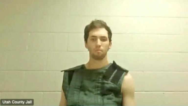 Tyler James Robinson attends a virtual court hearing from prison.