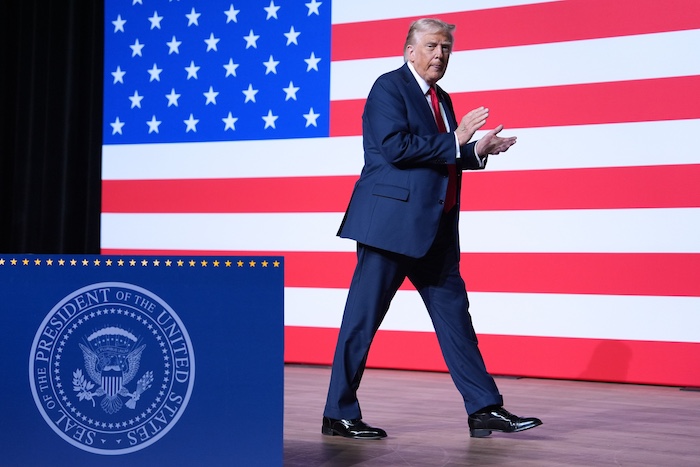 Trump at a rally.