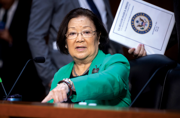 Sen. Mazie Hirono (D-HI) participates in a Senate Judiciary Committee hearing on Sept. 16. (Francis Chung/POLITICO via AP Images)