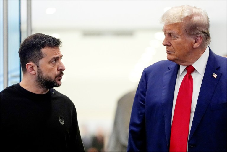 Donald Trump meets Volodymyr Zelensky at Trump tower.