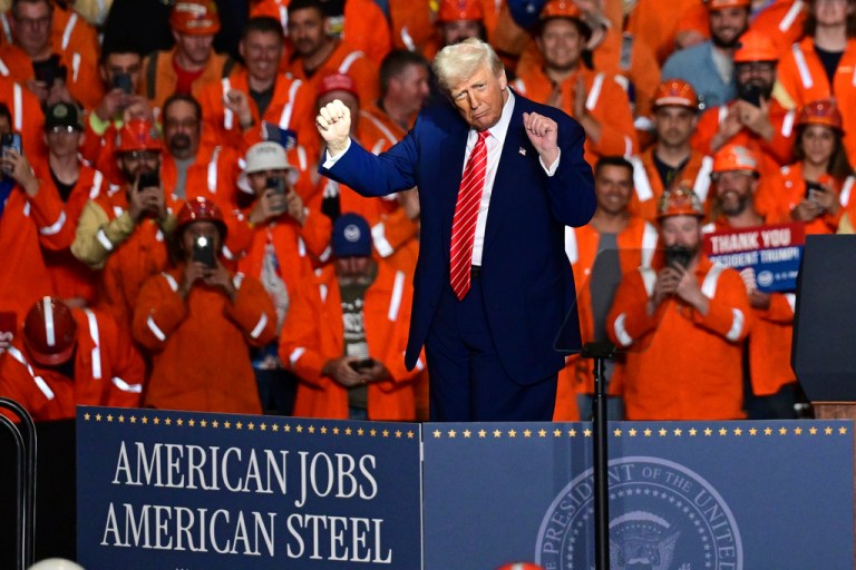 President Donald Trump dances.