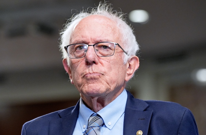 Sen. Bernie Sanders, I-Vt., listens during a news conference on importance of vaccines, Tuesday, Sept. 9, 2025, at the Capitol in Washington.
