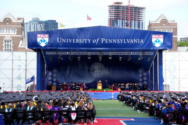 UPenn's president speaks at the school's commencement.
