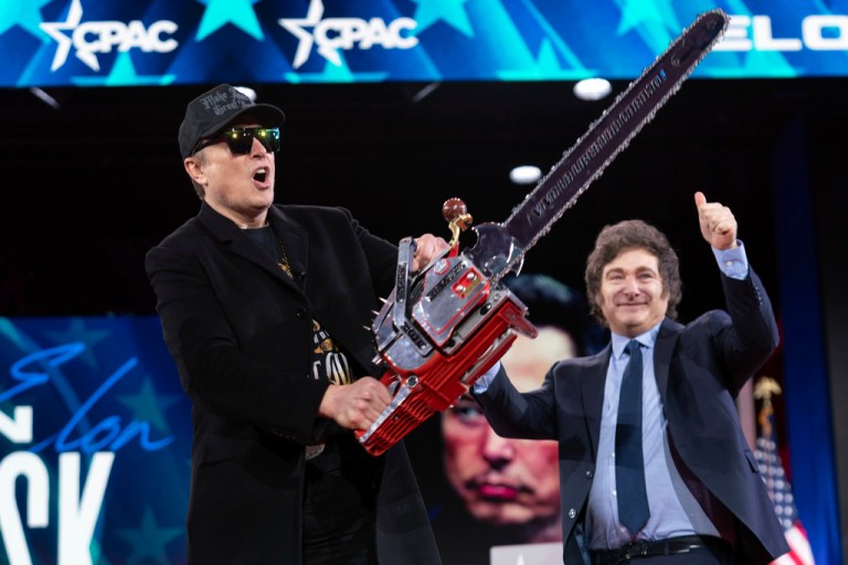 Elon Musk chainsaw.