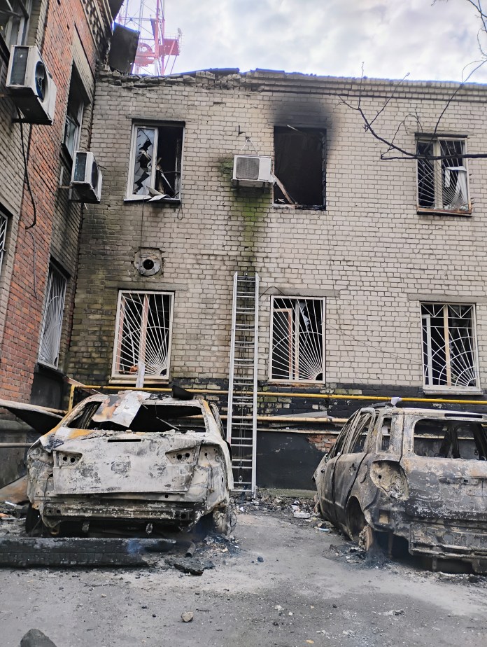 Burnt cars, Ukraine
