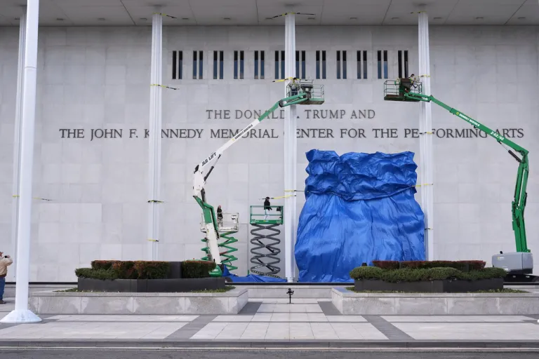 New signage for the Donald J. Trump and the John F. Kennedy Memorial Center.