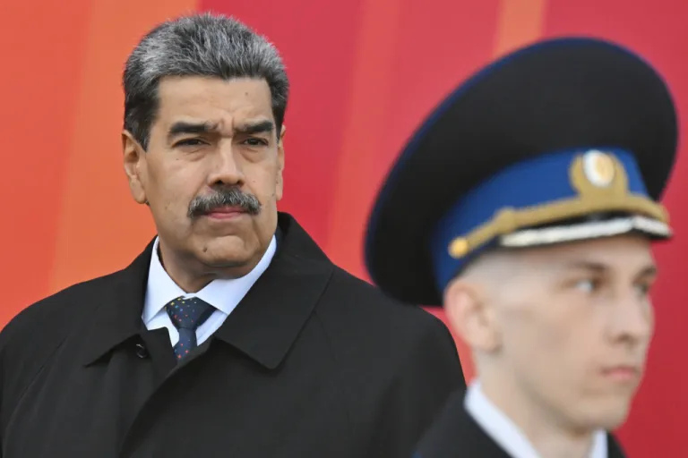 Venezuelan President Nicolas Maduro attends the Victory Day military parade in Moscow