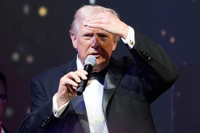 President Donald Trump speaks at a New Year's Eve celebration at his Mar-a-Lago club