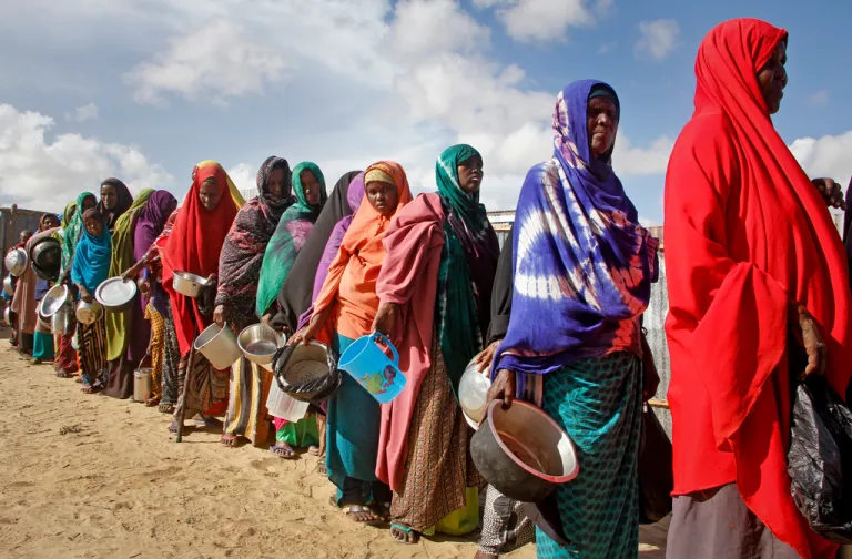 Women who fled drought in Somalia