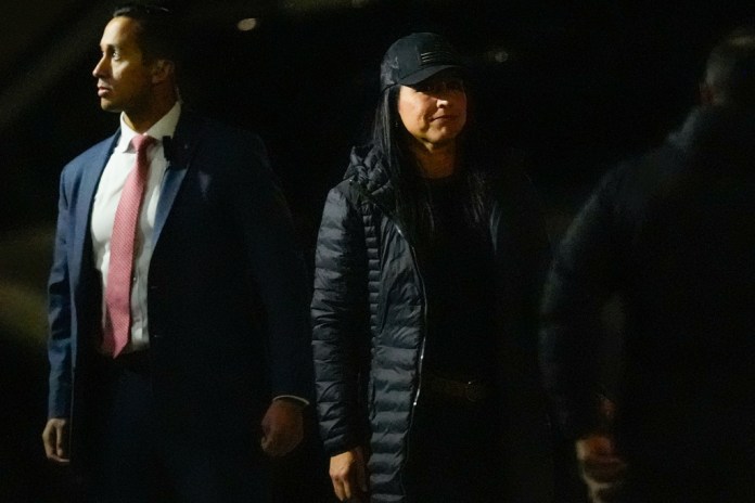 Director of National Intelligence Tulsi Gabbard enters the Fulton County Election HUB as the FBI takes Fulton County 2020 Election ballots, Wednesday, Jan. 28, 2026, in Union City, Ga., near Atlanta. (AP Photo/Mike Stewart)