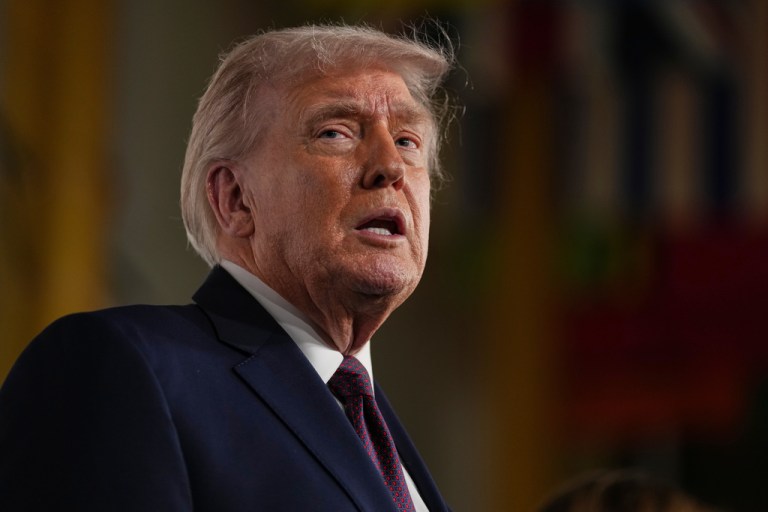 President Donald Trump arrives for the premiere of first lady Melania Trump's movie 