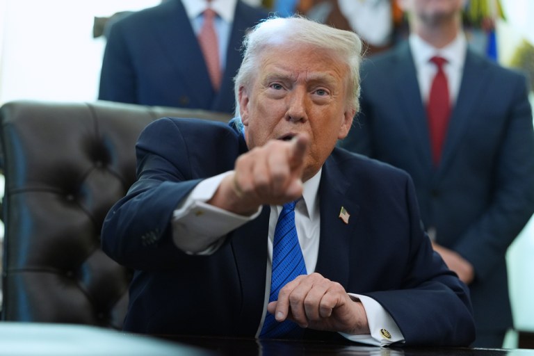 President Donald Trump speaks during an event in the Oval Office of the White House, Friday, Jan. 30, 2026, in Washington. (AP Photo/Evan Vucci)