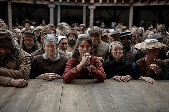 Actress Jessie Buckley as Agnes Shakespeare in the movie Hamnet.