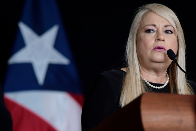 Governor Wanda Vázquez speaks at a press conference in San Juan, Puerto Rico, May 21, 2020.