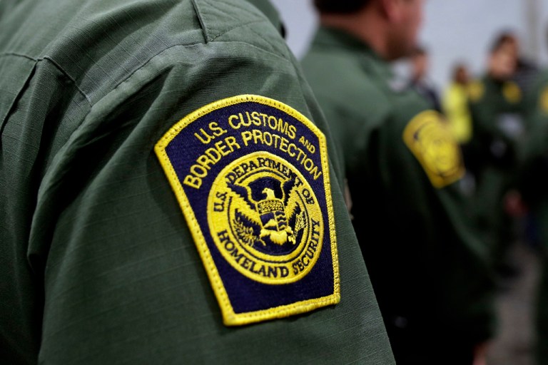 Border Patrol agents hold a news conference.