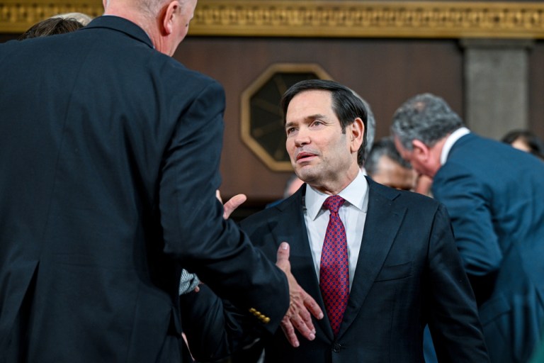 Rubio greets fellow attendees at the State of the Union
