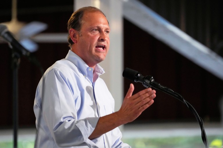 Rep. Andy Barr (R-KY) speaks at the annual Fancy Farm picnic.