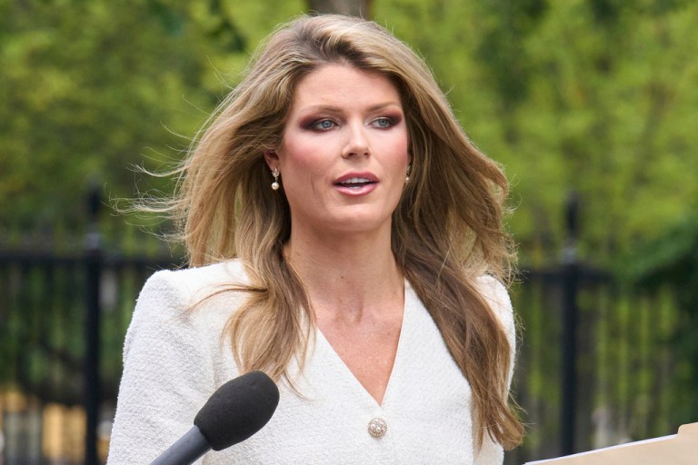 Lindsey Halligan, outside of the White House