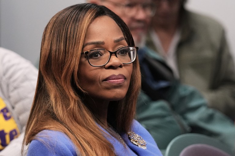 Florida U.S. Rep. Sheila Cherfilus-McCormick listens during a rally in support of the extension of Temporary Protected Status (TPS) for Haitian immigrants before it expires on February 3, Wednesday, Jan. 28, 2026, in Fort Lauderdale, Fla.