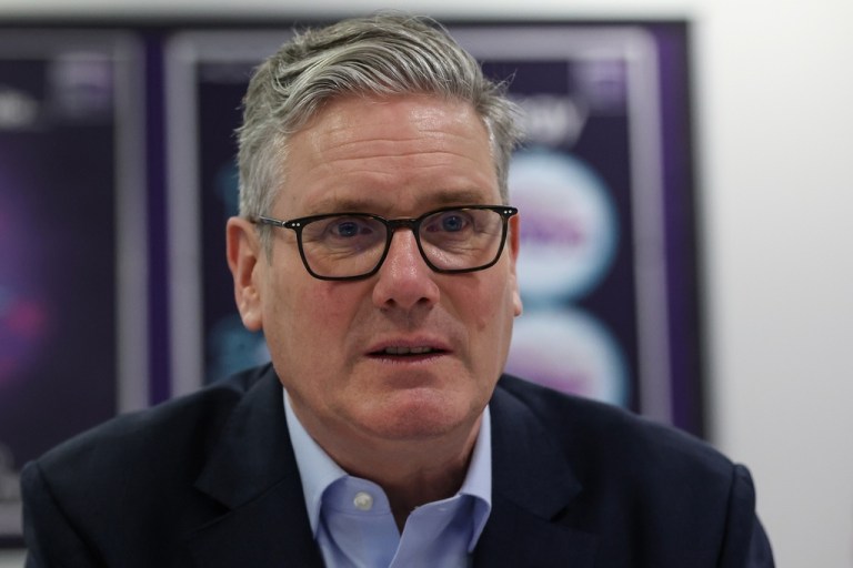 British Prime Minister Sir Keir Starmer speaks with students and staff, during a visit to the Walbottle Academy Campus in Newcastle-upon-Tyne, England, Thursday, Feb. 26, 2026.