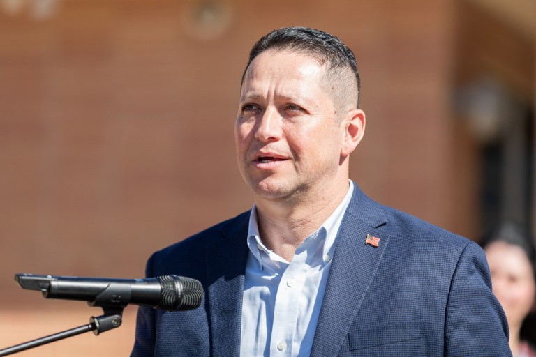 Rep. Tony Gonzales, R-Texas, speaks during a news conference about school safety enhancements.