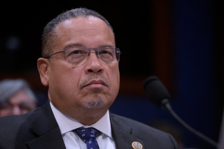 Minnesota Attorney General Keith Ellison, listens during a House Committee on Oversight and Government Reform hearing on oversight of fraud and misuse of Federal funds in Minnesota, Wed., March 4, 2026, on Capitol Hill in Washington. (AP Photo/Rod Lamkey, Jr.)
