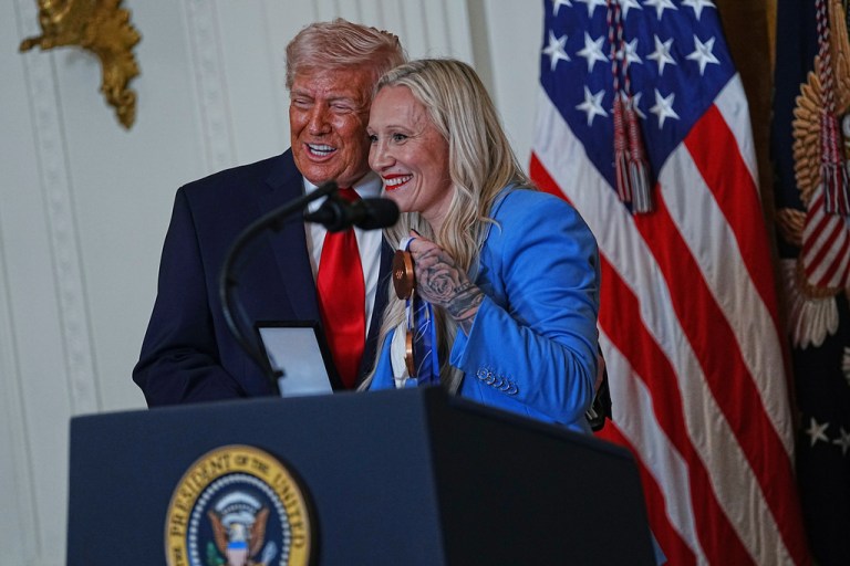 U.S. Olympic bobsledder Kaillie Humphries awarded President Donald Trump her 