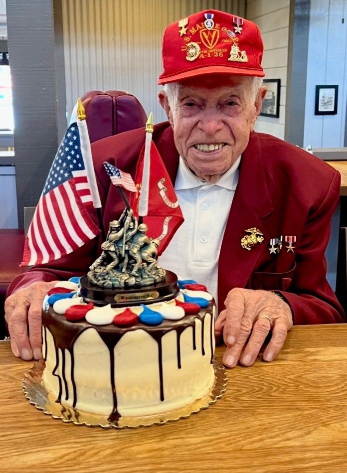 The caption would be: Charles Cram celebrating his 100th birthday on March 15, 2026. (Photo courtesy of Charles Cram).