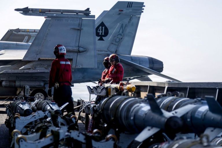 Sailors aboard the USS Abraham Lincoln in support of Operation Epic Fury on March 2, 2026.