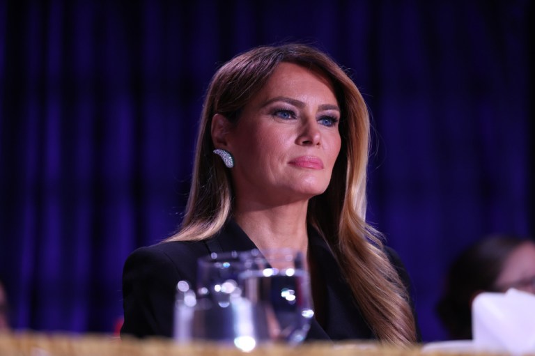 First lady Melania Trump attends the annual White House Correspondents Dinner at the Washington Hilton, Saturday, March 25, 2026.