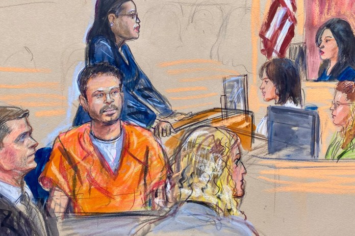 Courtoom sketch of suspected White House Correspondents' Association dinner shooter Cole Tomas Allen