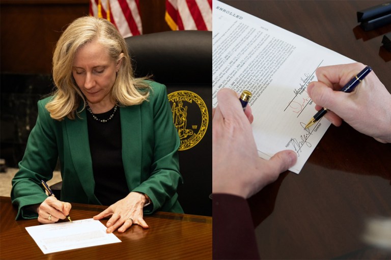 Gov. Abigail Spanberger (D-VA) signs bills into law.