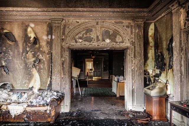The aftermath of the arson attack (photo courtesy of Gov. Shapiro's office)