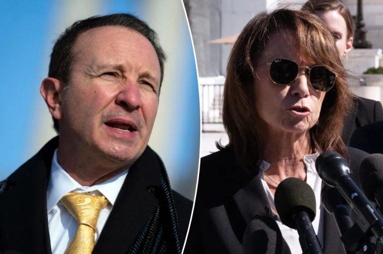 Collage of Gov. Jeff Landry (R-LA) and Louisiana Attorney General Liz Murrill (R).