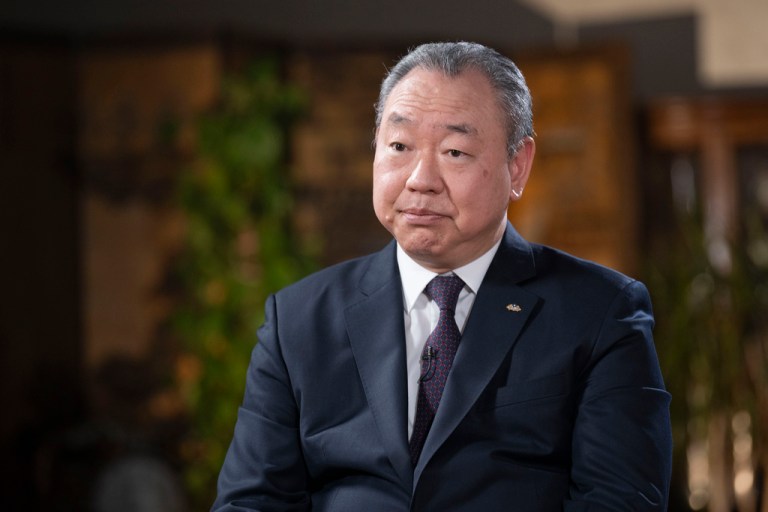 Taiwan's top diplomat in Washington, Alexander Tah-Ray Yui, listens during an interview with The Associated Press on Thursday, Jan. 18, 2024 in Washington. (AP Photo/Kevin Wolf)
