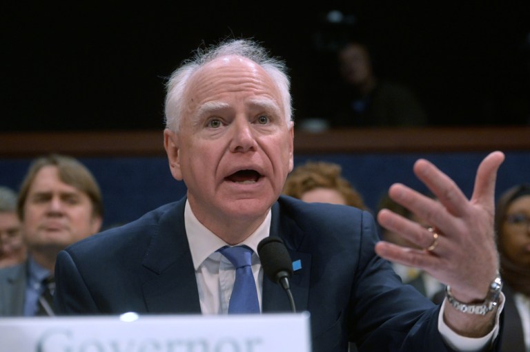 Minnesota Gov. Tim Walz speaks during a House Committee on Oversight and Government Reform hearing.