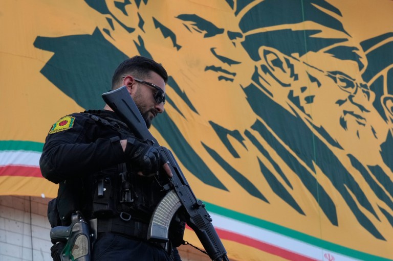 A police officer in Tehran, Iran.
